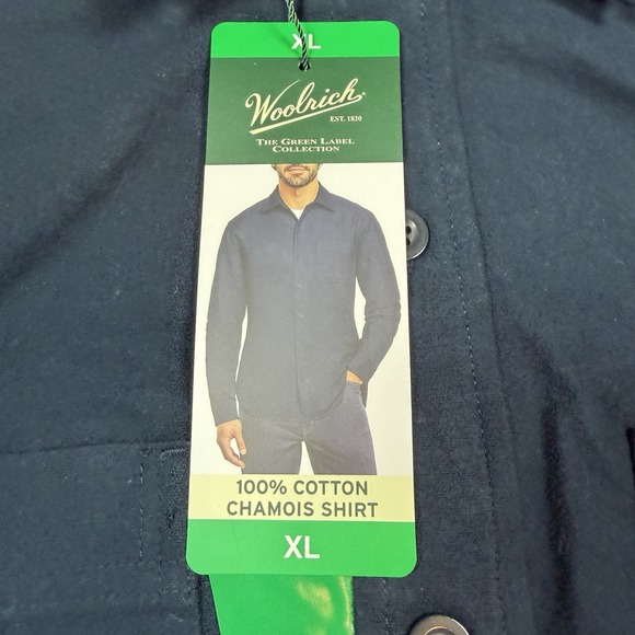 Woolrich 100% Cotton Chamois Shirt Long Sleeve Men's XL Blue NWT - Picture 3 of 6